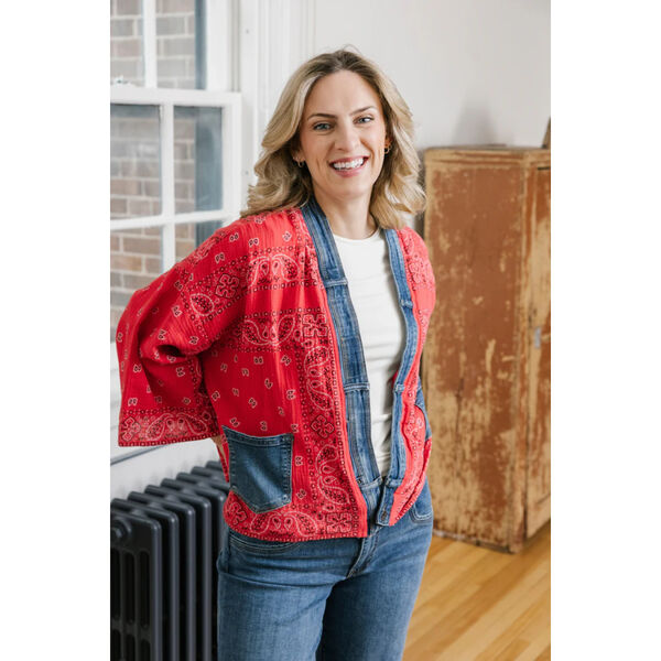 Shannon Passero Bandana Short Kimono Top Womens