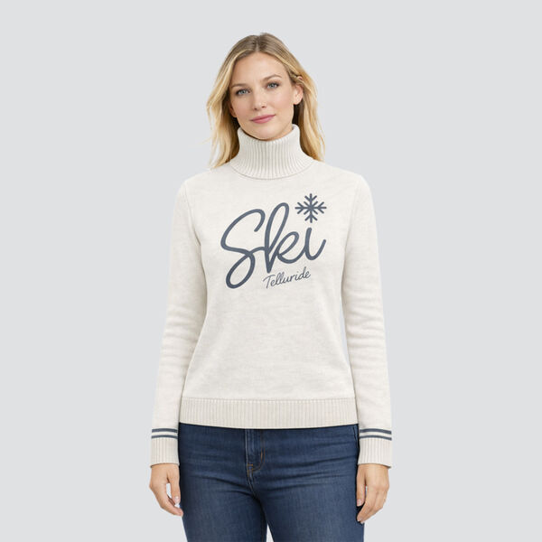 MGG Ski Telluride Snowflake Merino Sweater Womens - White + Grey