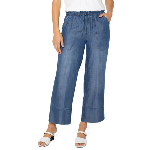 Liverpool Pull-On Tie Waist Wide Leg Pants Womens