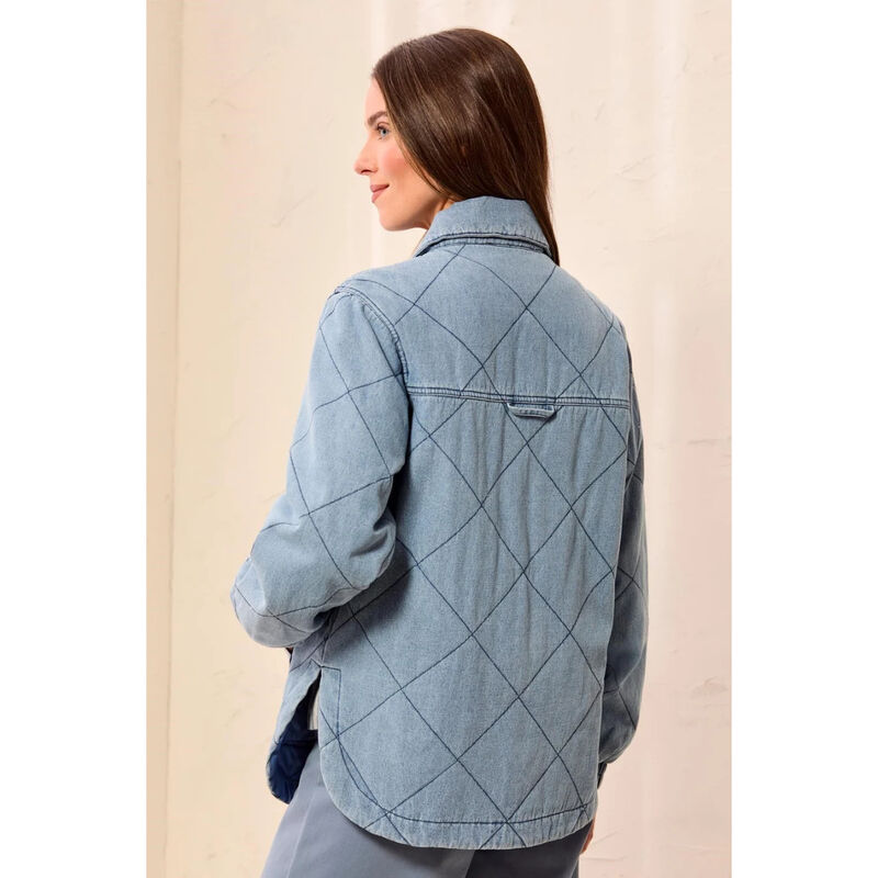 Tribal Quilted Snap Front Soft Denim Jacket Womens image number 1