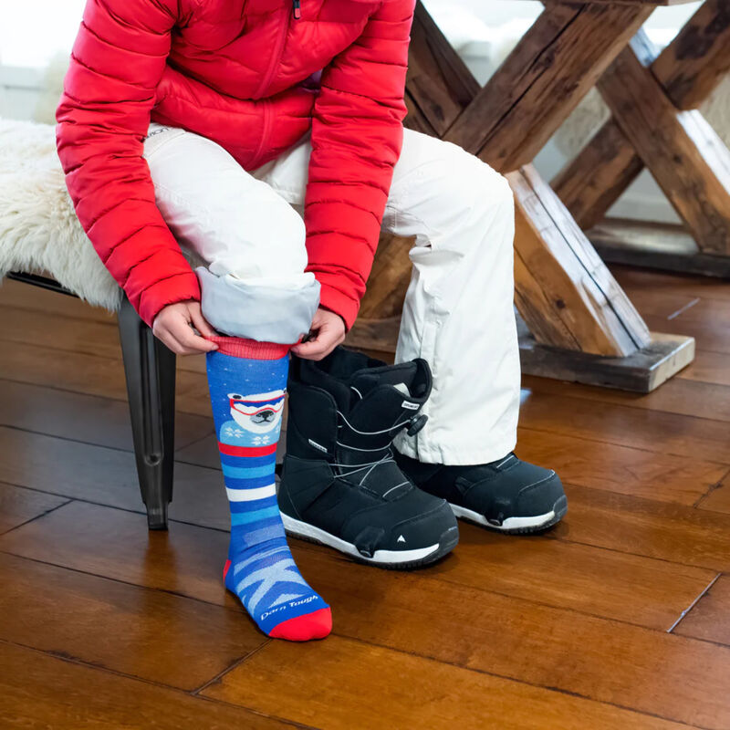 Darn Tough Youth Polar Patroller Over-the-Calf Midweight Ski & Snowboard Sock image number 2