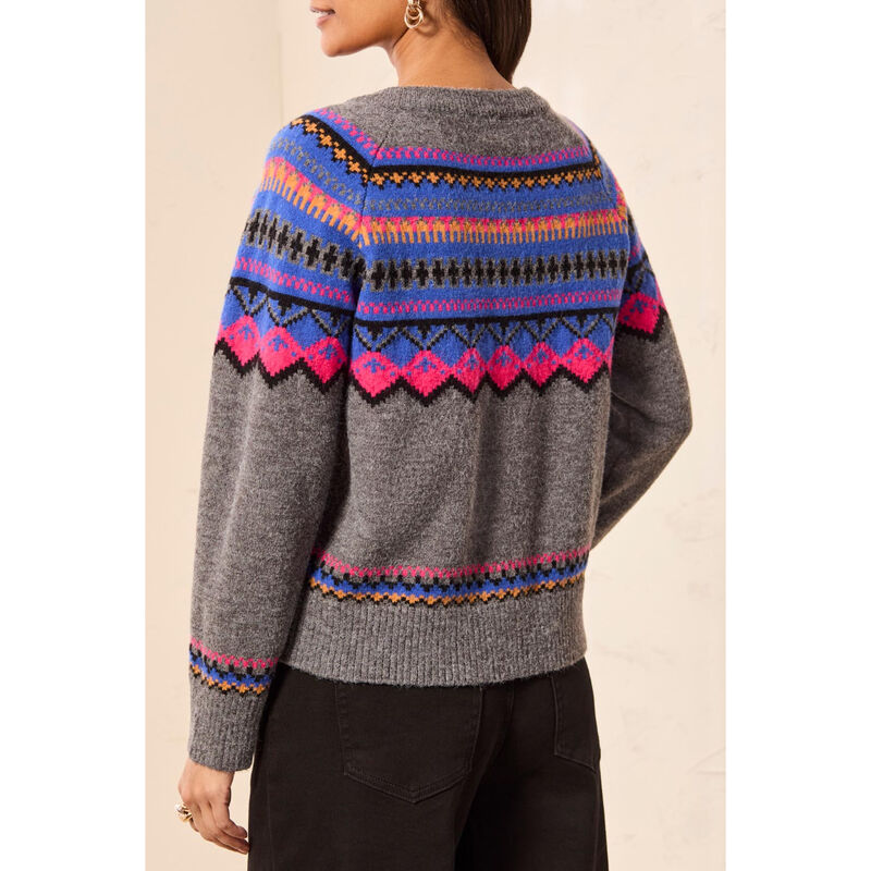 Tribal Fair Isle Button Front Sweater Cardigan Womens image number 1