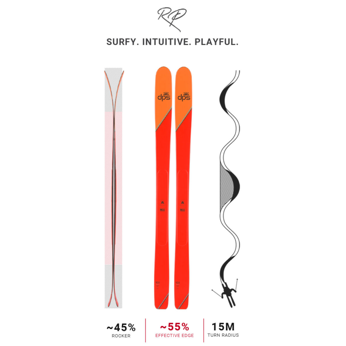 DPS Skis Pagoda Tour 100 RPスキー-2022ワンカラー163 cm 2022 DPS PAGODA 100 RP