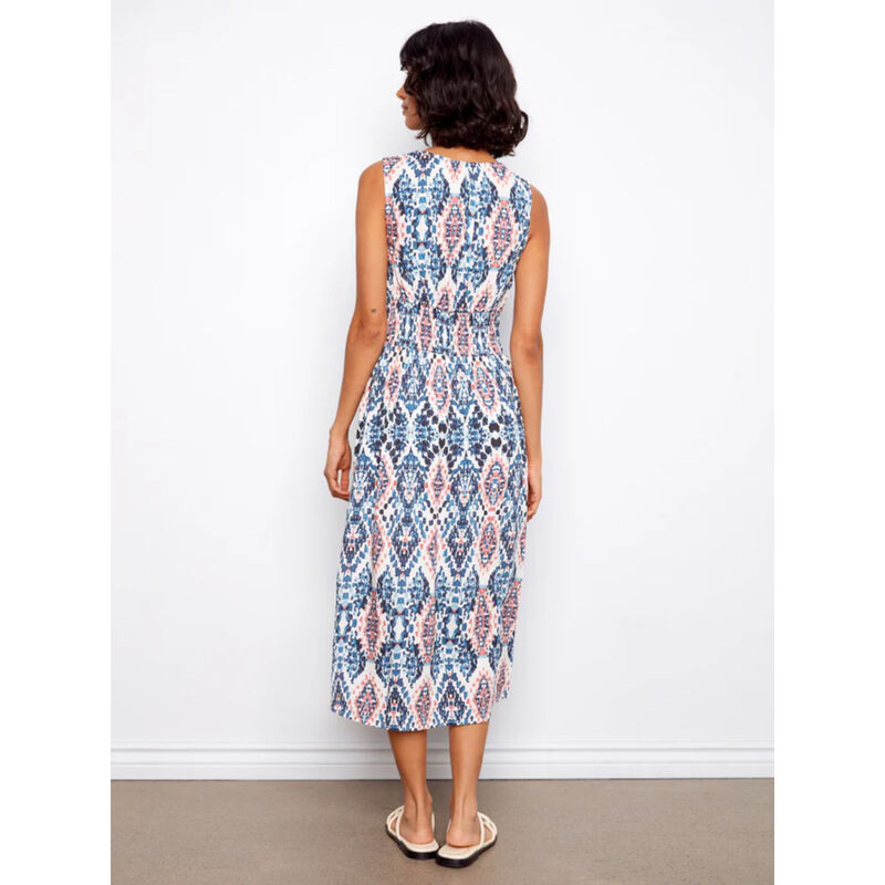 Charlie B Smocked Printed Viscose Dress Womens image number 2