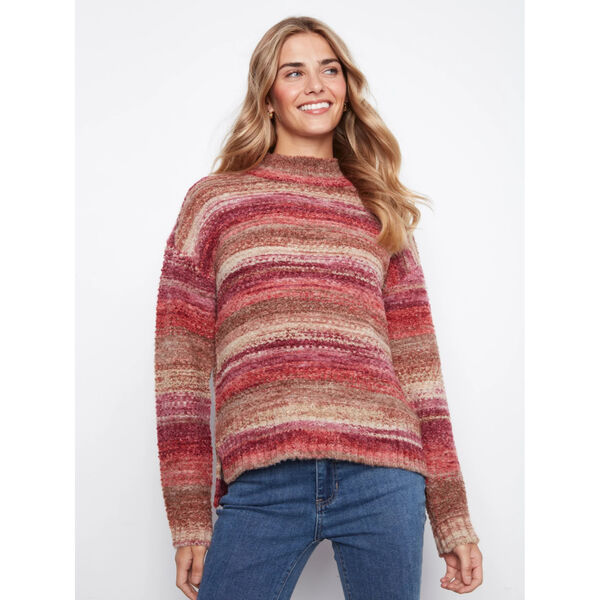 Charlie B High-Low Mock Neck Sweater Womens