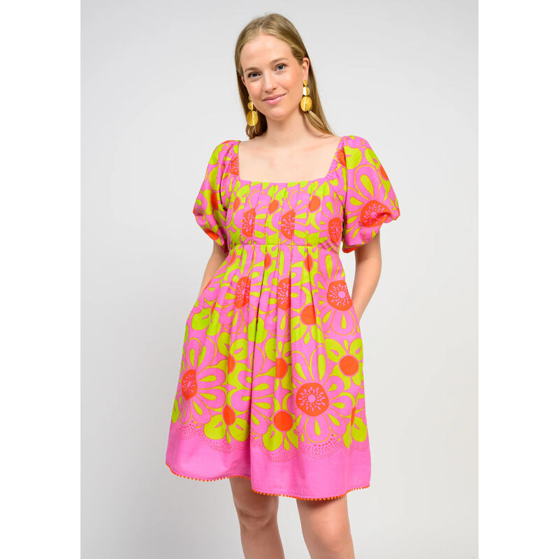 Uncle Frank Pop Flower Border Dress Womens image number 0
