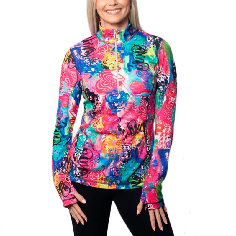 Sno Skins Microfiber Prints Zip Neck Womens image number 0