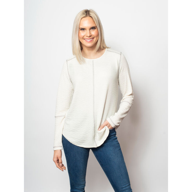 Sno Skins Seersucker Pullover W/ Contrasting Stitching Womens image number 0