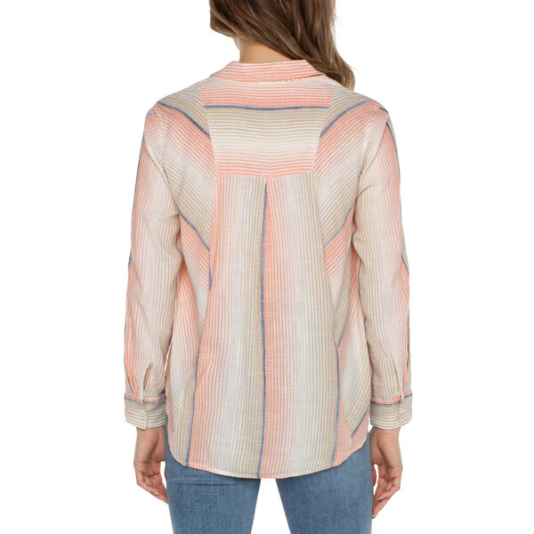 Liverpool Button Front Shirt with Inverted Pleat Womens