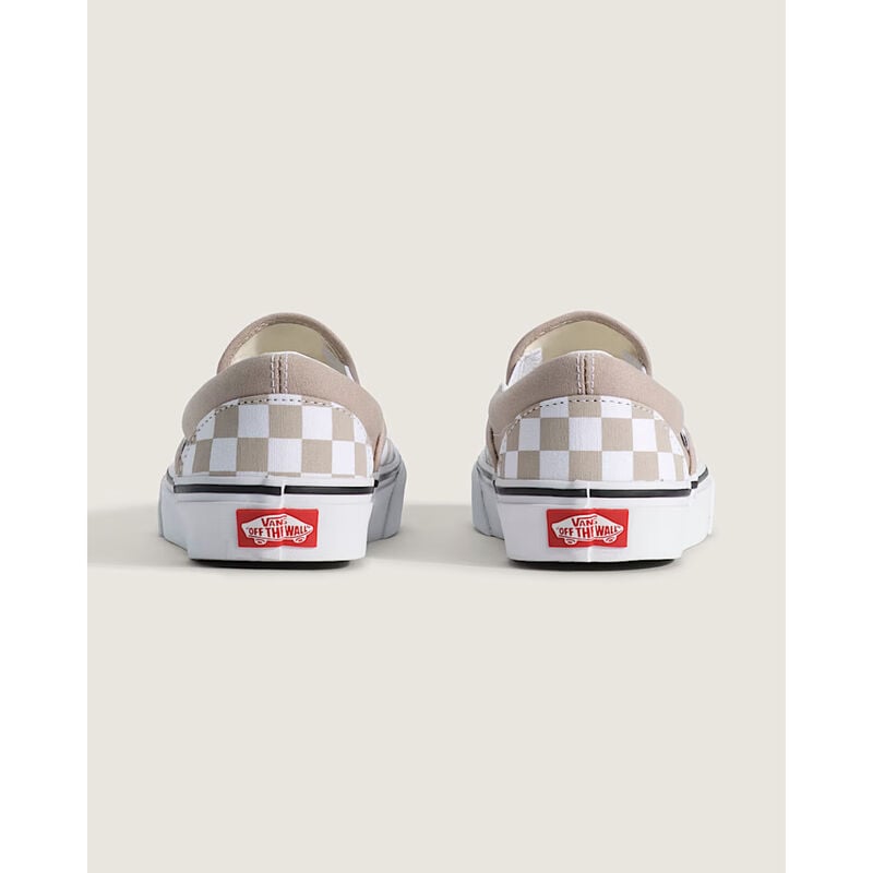 Vans Classic Slip-On Checkerboard Shoes Womens - Mushroom image number 3