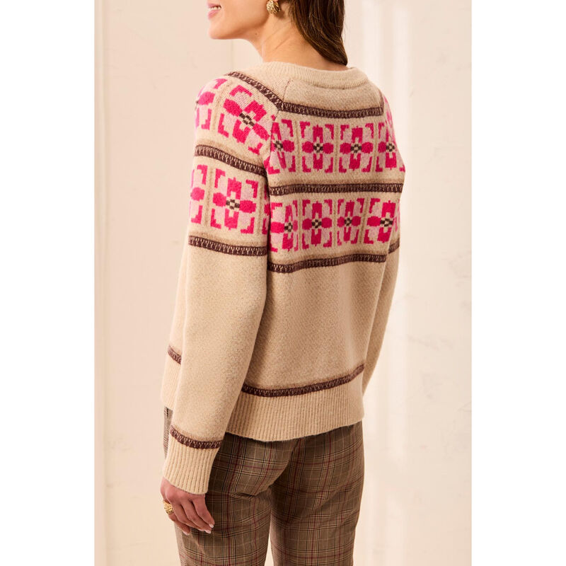 Tribal Fair Isle Button Front Sweater Cardigan Womens image number 1