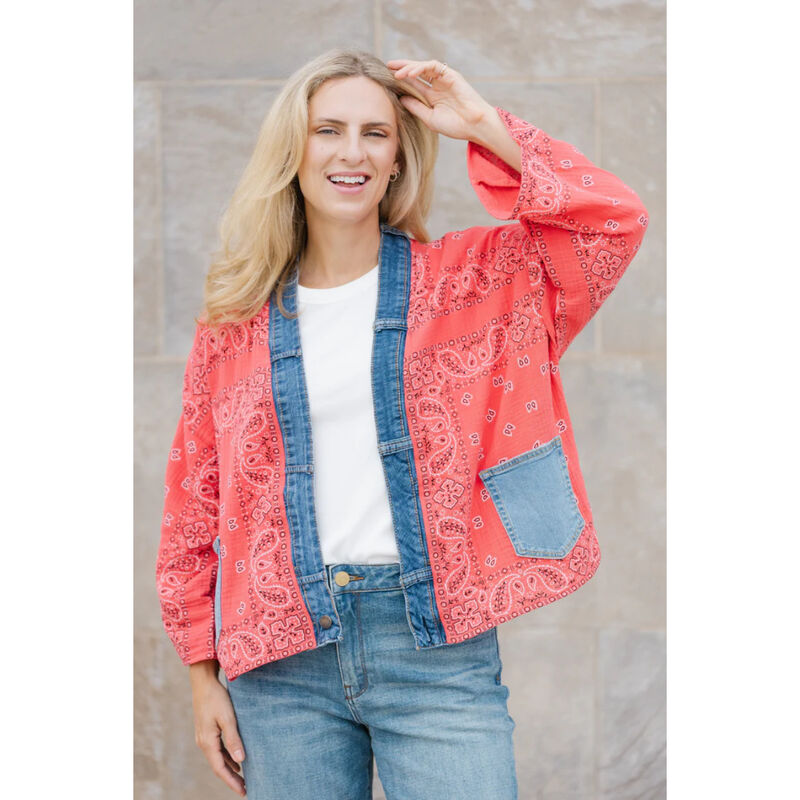 Shannon Passero Bandana Short Kimono Top Womens image number 0