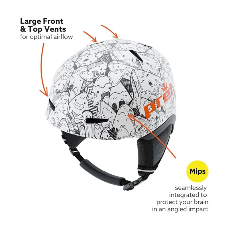 Pret Moxie MIPS Helmet Youth - White Doodle image number 3