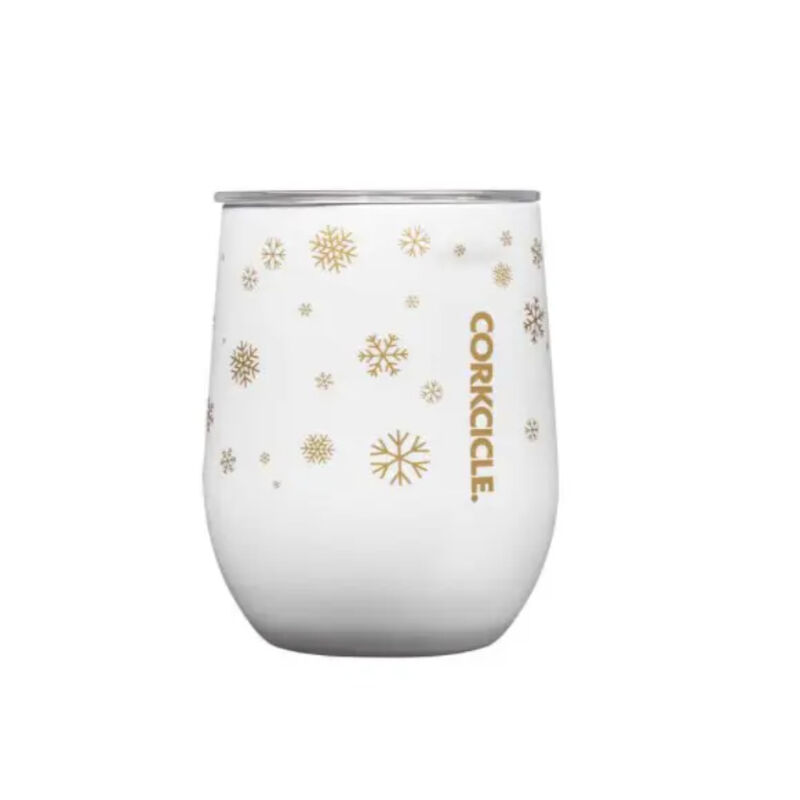 Corkcicle Snowfall White Stemless Cup 12oz image number 0