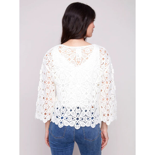 Charlie B Cotton Blend Crochet Top Womens