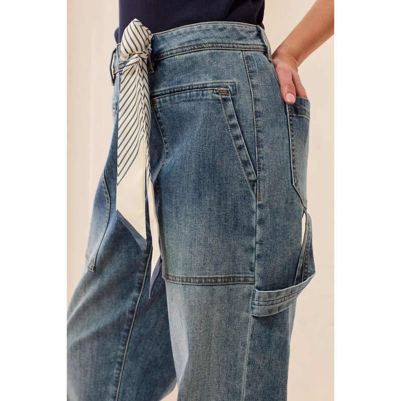 Tribal Audrey Carpenter Straight Leg Denim With Removable Scarf Womens image number 2
