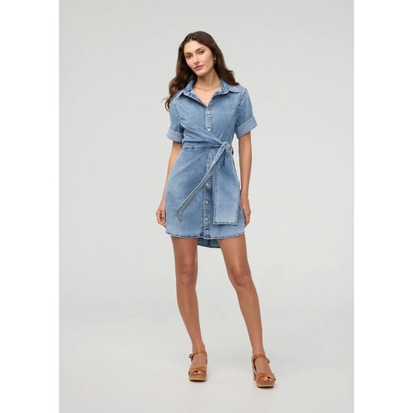DUER Performance Denim Lite Wrap Shirt Dress Womens
