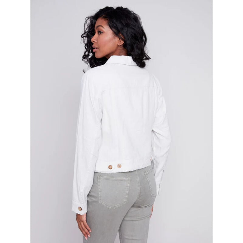 Charlie B Jean Jacket with Frayed Edges Womens image number 1