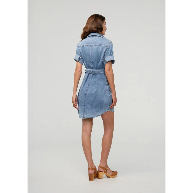 DUER Performance Denim Lite Wrap Shirt Dress Womens image number 2