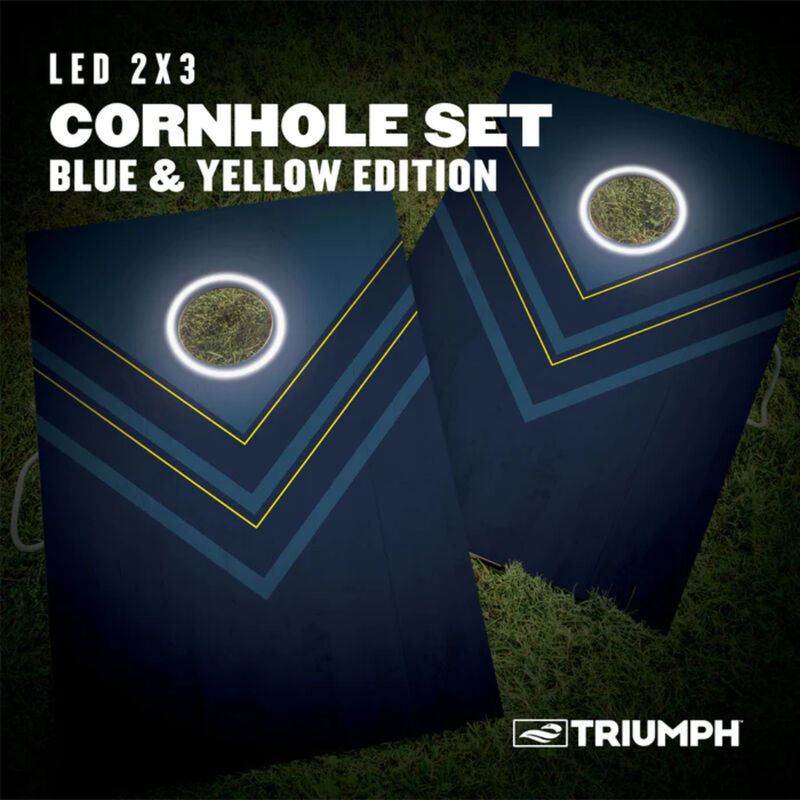 Escalade Sports Triumph LED Blue and Yellow 2x3 Cornhole Set image number 1
