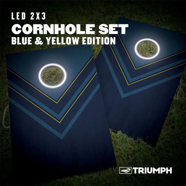 Escalade Sports Triumph LED Blue and Yellow 2x3 Cornhole Set