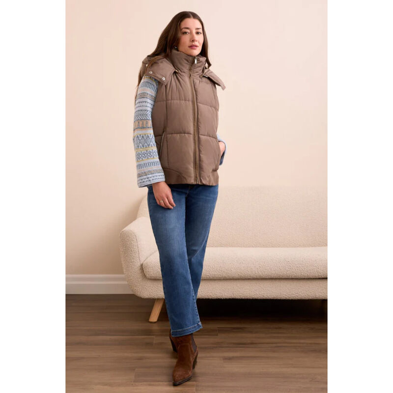 Tribal Quilted Puffer Vest Womens image number 0