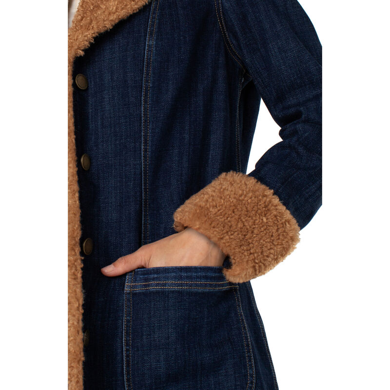 Liverpool Sherpa Trimmed Notch Collar Jacket Womens image number 3