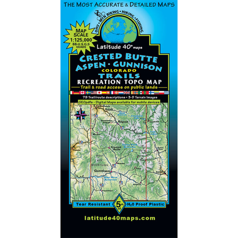 Latitude 40 Crested Butte-Aspen-Gunnison Trail Map image number 0