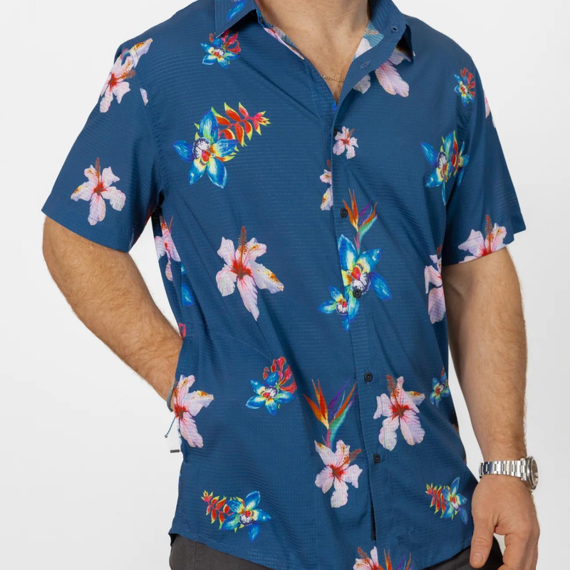 Baja Llama Flower Powers Short Sleeve Shirts Mens image number 4
