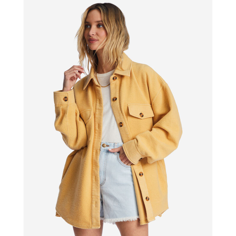 Billabong Anytime Shacket Oversized Button Through Jacket Womens image number 1