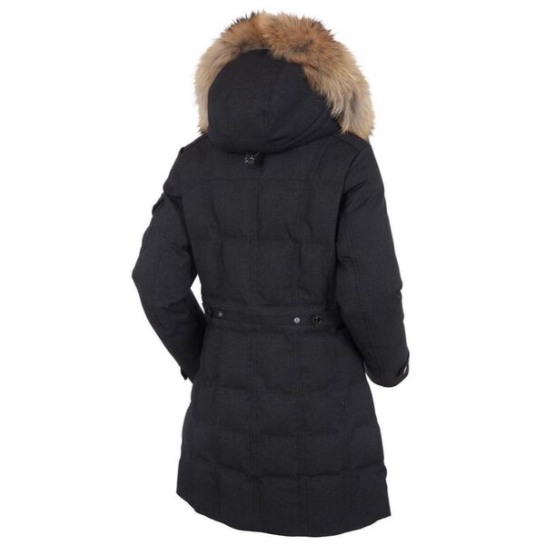 Sunice Tanya Quilted 3/4 Coat With Removable Natural Fur Ruff Womens