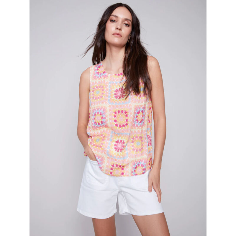 Charlie B Printed Sleeveless Top Womens image number 0