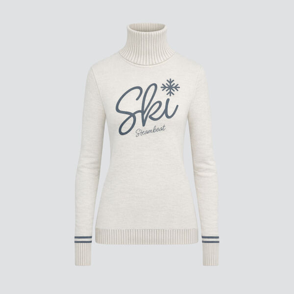 MGG Ski Steamboat Snowflake Merino Sweater Womens - White + Grey