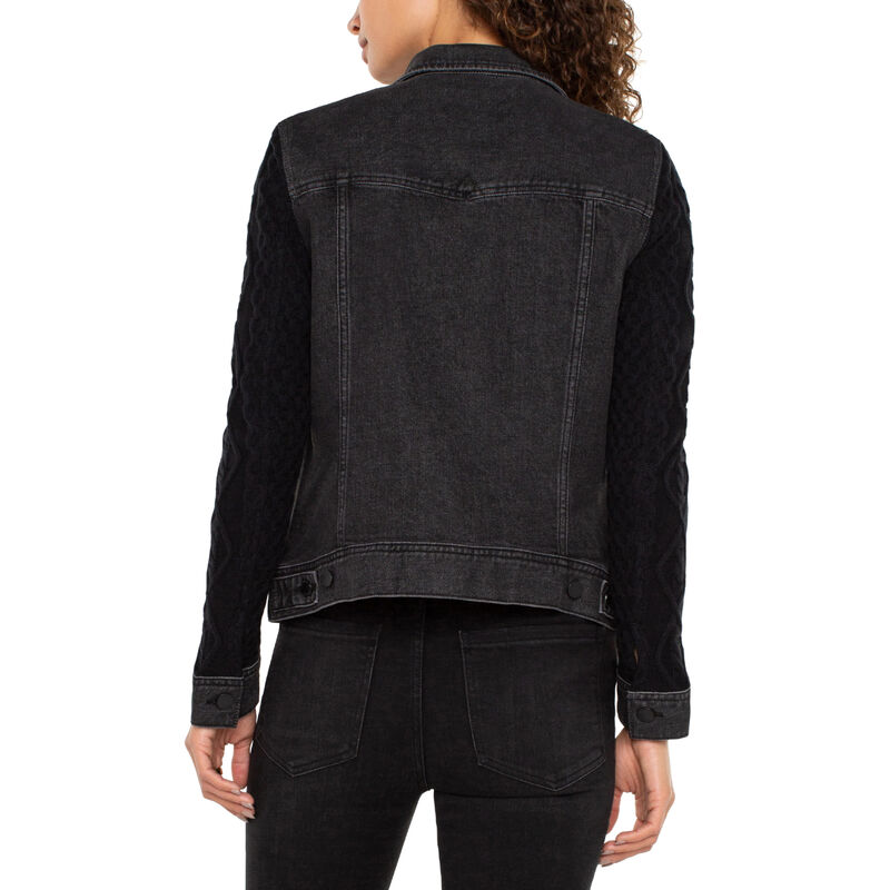 Liverpool Denim Jacket w/ Sweater Sleeves Womens image number 1