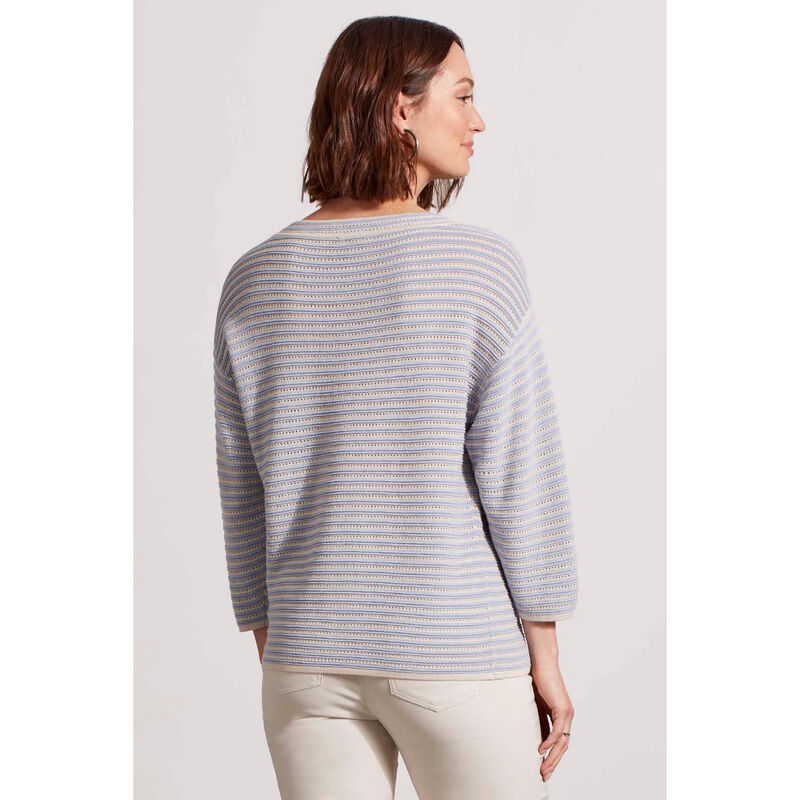Tribal Three-Quarter Sleeve Boat Neck Sweater Womens image number 1