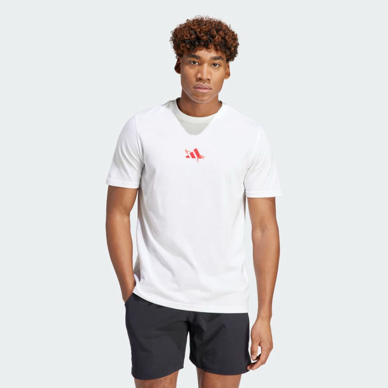 Adidas Tennis Slide Into Clay Graphic T-Shirt Mens White image number 1