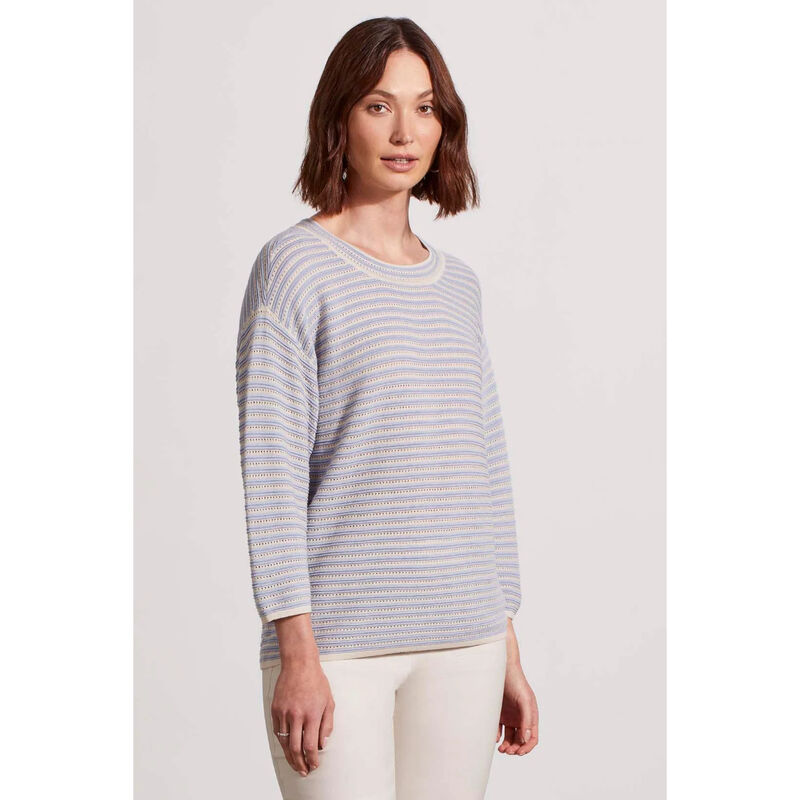 Tribal Three-Quarter Sleeve Boat Neck Sweater Womens image number 0