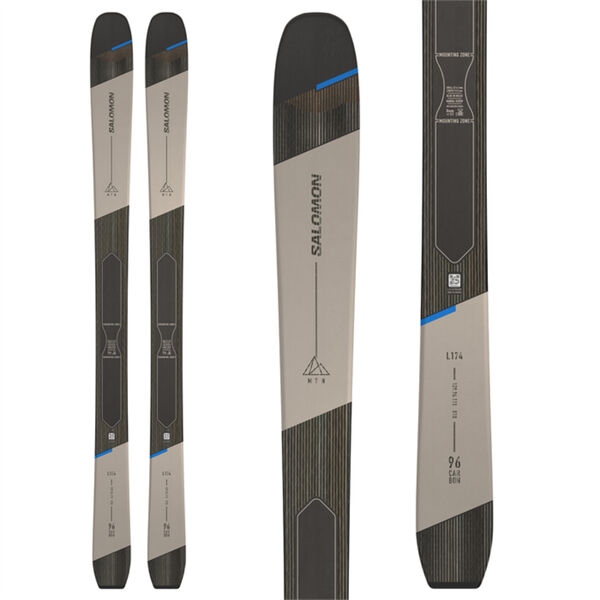Salomon MTN 96 Carbon Alpine Touring Skis + Skins
