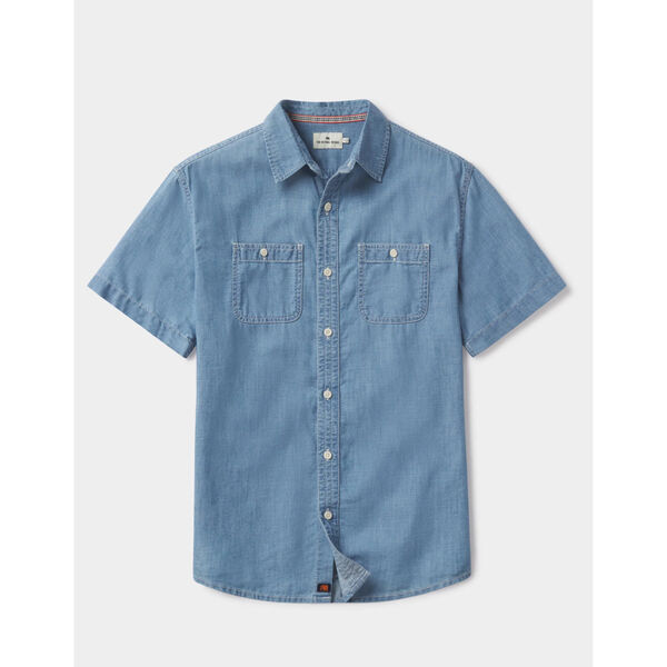 The Normal Brand Chambray Short Sleeve Button Up Mens