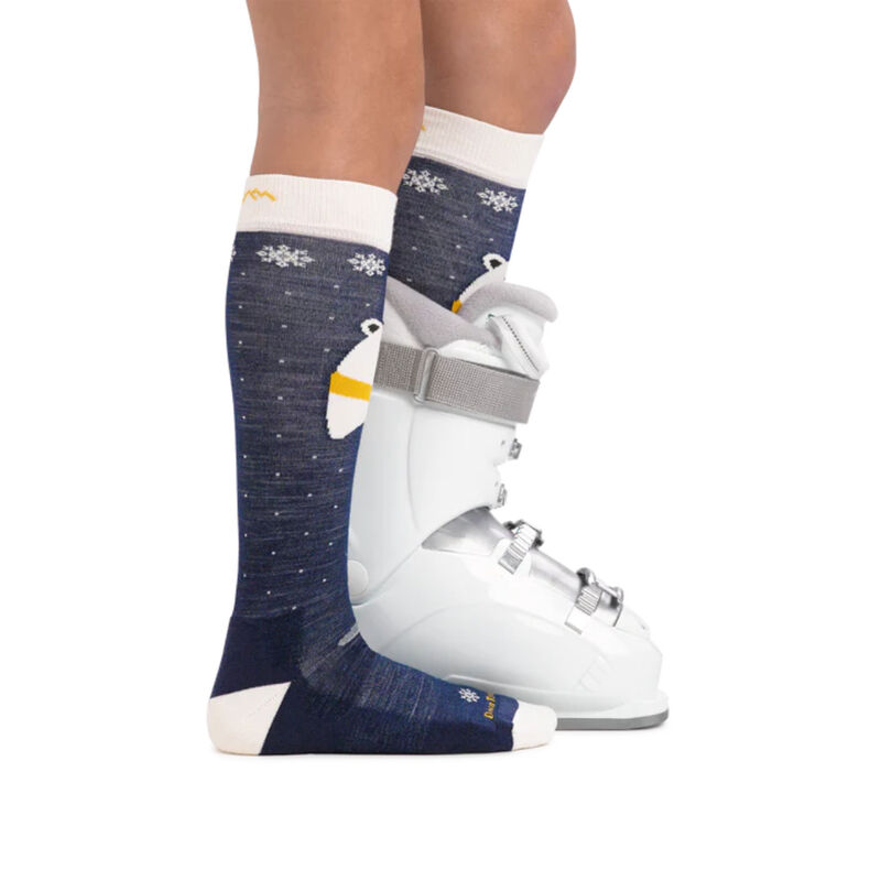 Darn Tough Polar Bear Over-the-Calf Midweight Ski & Snowboard Sock Kids image number 2