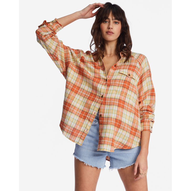 Billabong Best Time Long Sleeve Plaid Shirt Womens image number 0