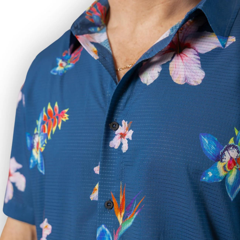 Baja Llama Flower Powers Short Sleeve Shirts Mens image number 3