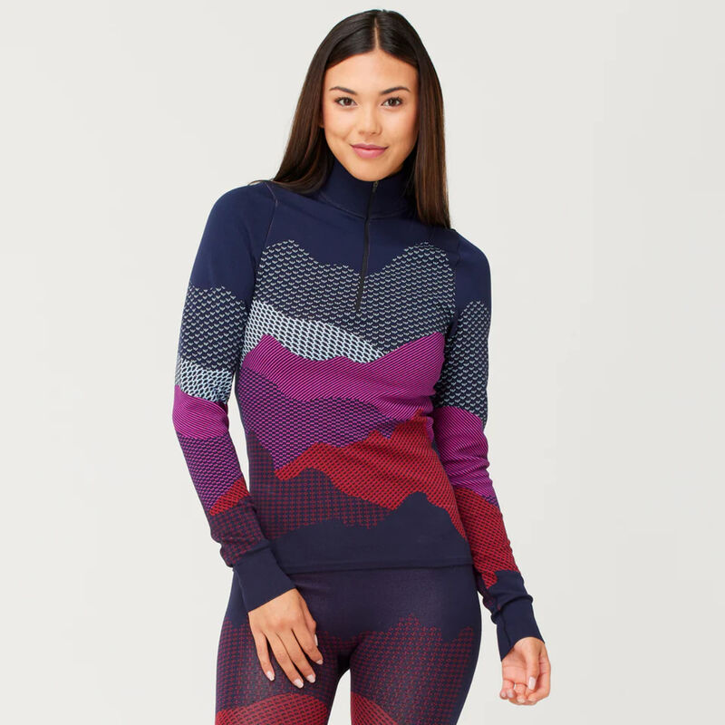Krimson Klover Karine Seamless Zip Neck Top Womens image number 0