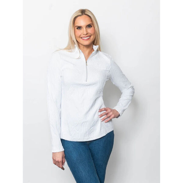 Sno Skins Swirl Jacquard Quarter Zip Top Womens