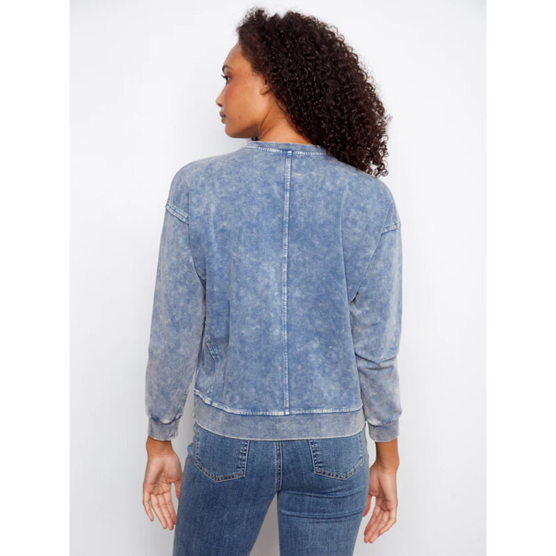 Charlie B Long Sleeve Top With Flower Appliqu&eacute; Womens image number 1