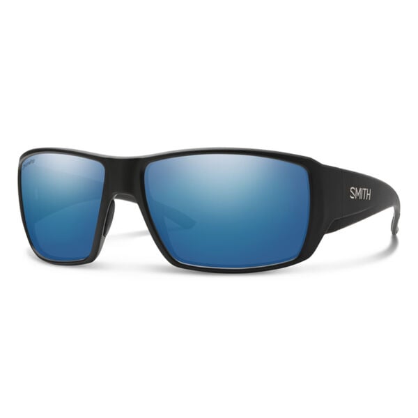 Smith Guides Choice Sunglasses Matte Black + ChromaPop Glass Polarized Blue Mirror Lens