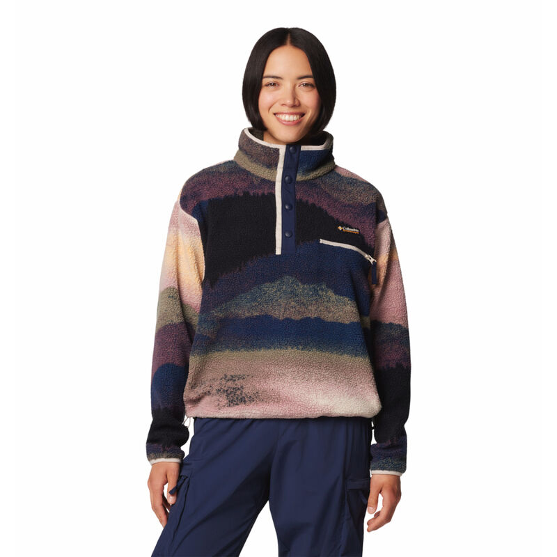 Columbia Helvetia II Printed Cropped Half Snap Fleece Pullover Womens image number 0