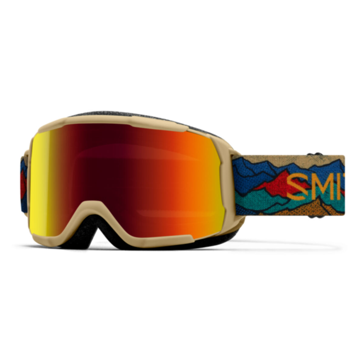 Smith Goggles Smith Frontier Goggles, Red Sol-X Mirror Lens, Slate