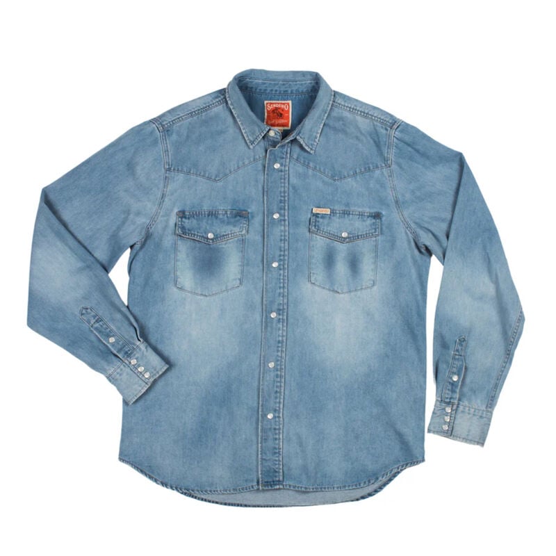 Sendero The Wyatt Pearl Snap Long Sleeve Denim Shirt Mens image number 0