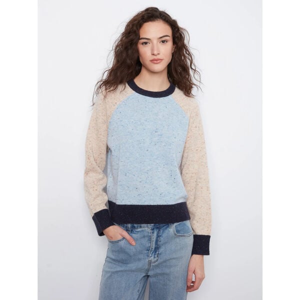 Charlie B Color Block Knit Sweater Womens